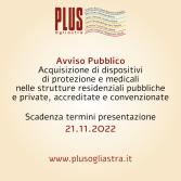 Avviso Pubblico - Acquisizione di dispositivi di protezione e medicali nelle strutture residenziali